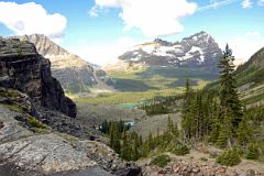 19 Looking Down at Yukness Lake and Lake O-Hara, Across At Schaffer Peak and Odaray Mountain From Edge Of Lake Victoria On Lake Oesa Trail At Lake O-Hara Morning.jpg